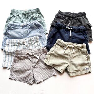 H&M 7 Piece Shorts Bundle, Blue/Green/Khaki, 18 months